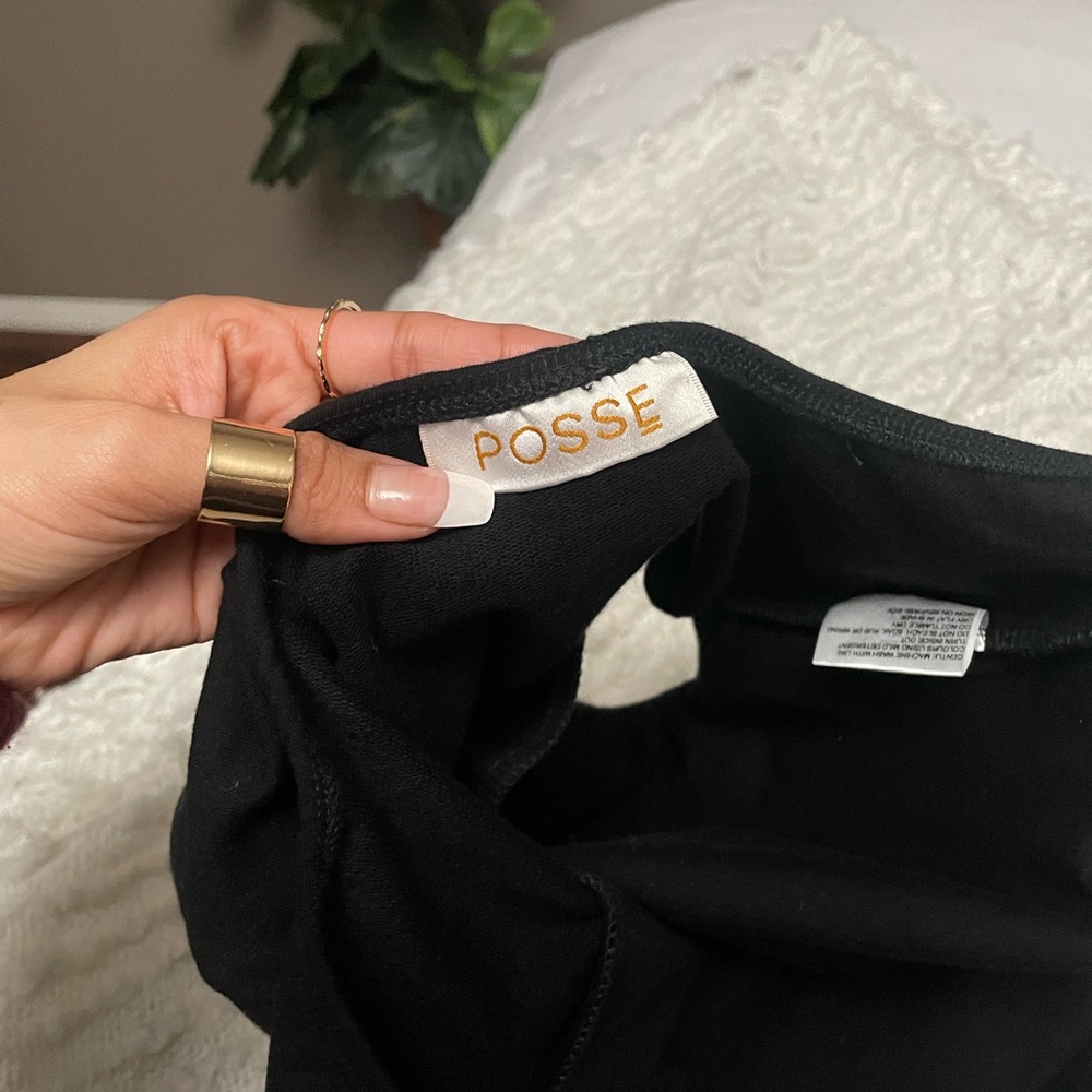 Posse Black One-Shoulder Bodysuit - Picture 6 of 8
